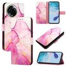 For Realme 11 5G Global / Realme 11x 5G PT003 Marble Pattern Flip Leather Phone Case(Pink Purple Gold) - 1