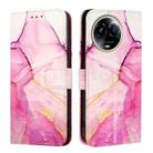 For Realme 11 5G Global / Realme 11x 5G PT003 Marble Pattern Flip Leather Phone Case(Pink Purple Gold) - 2