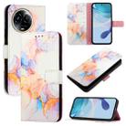 For Realme 11 5G Global / Realme 11x 5G PT003 Marble Pattern Flip Leather Phone Case(Galaxy Marble White) - 1