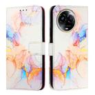 For Realme 11 5G Global / Realme 11x 5G PT003 Marble Pattern Flip Leather Phone Case(Galaxy Marble White) - 2