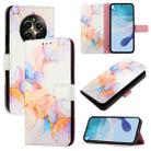 For Realme 12+ 5G Global / Narzo 70 Pro India PT003 Marble Pattern Flip Leather Phone Case(Galaxy Marble White) - 1