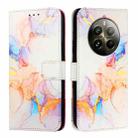 For Realme 12 Pro / 12 Pro+ 5G Global PT003 Marble Pattern Flip Leather Phone Case(Galaxy Marble White) - 2