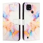 For Realme C20 / C11 2021 / C21 PT003 Marble Pattern Flip Leather Phone Case(Galaxy Marble White) - 2