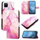 For Realme C21Y PT003 Marble Pattern Flip Leather Phone Case(Pink Purple Gold) - 1