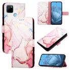 For Realme C21Y PT003 Marble Pattern Flip Leather Phone Case(Rose Gold) - 1