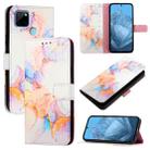 For Realme C21Y PT003 Marble Pattern Flip Leather Phone Case(Galaxy Marble White) - 1