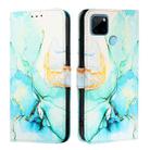 For Realme C21Y PT003 Marble Pattern Flip Leather Phone Case(Green) - 2