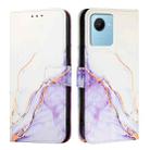 For Realme C30 4G / Narzo 50i Prime / C30s PT003 Marble Pattern Flip Leather Phone Case(White Purple) - 2