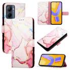 For Realme C33 2022 / 2023 Global PT003 Marble Pattern Flip Leather Phone Case(Rose Gold) - 1