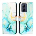 For Realme C33 2022 / 2023 Global PT003 Marble Pattern Flip Leather Phone Case(Green) - 2