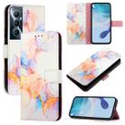 For Realme C65 4G Global PT003 Marble Pattern Flip Leather Phone Case(Galaxy Marble White) - 1