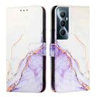 For Realme C65 4G Global PT003 Marble Pattern Flip Leather Phone Case(White Purple) - 2