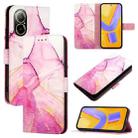 For Realme C67 4G Global PT003 Marble Pattern Flip Leather Phone Case(Pink Purple Gold) - 1