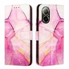 For Realme C67 4G Global PT003 Marble Pattern Flip Leather Phone Case(Pink Purple Gold) - 2