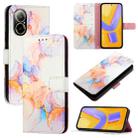 For Realme C67 4G Global PT003 Marble Pattern Flip Leather Phone Case(Galaxy Marble White) - 1