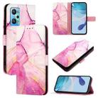 For Realme GT Neo 3T PT003 Marble Pattern Flip Leather Phone Case(Pink Purple Gold) - 1