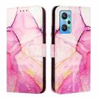 For Realme GT Neo 3T PT003 Marble Pattern Flip Leather Phone Case(Pink Purple Gold) - 2