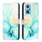 For Realme GT Neo 3T PT003 Marble Pattern Flip Leather Phone Case(Green) - 2