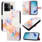 For Realme GT3 5G / Realme GT Neo 5 240W PT003 Marble Pattern Flip Leather Phone Case(Galaxy Marble White) - 1