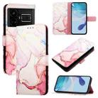 For Realme GT5 5G 204W / Realme GT5 5G PT003 Marble Pattern Flip Leather Phone Case(Rose Gold) - 1