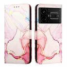 For Realme GT5 5G 204W / Realme GT5 5G PT003 Marble Pattern Flip Leather Phone Case(Rose Gold) - 2