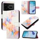 For Realme GT5 5G 204W / Realme GT5 5G PT003 Marble Pattern Flip Leather Phone Case(Galaxy Marble White) - 1