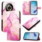 For Realme Narzo 60 Pro Global PT003 Marble Pattern Flip Leather Phone Case(Pink Purple Gold) - 1