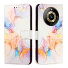 For Realme Narzo 60 Pro Global PT003 Marble Pattern Flip Leather Phone Case(Galaxy Marble White) - 2