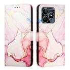 For Realme Note 50 4G / Realme C51 4G Global PT003 Marble Pattern Flip Leather Phone Case(Rose Gold) - 2