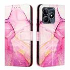 For Realme C53 4G / Narzo N53 4G Global PT003 Marble Pattern Flip Leather Phone Case(Pink Purple Gold) - 2