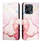 For Realme C53 4G / Narzo N53 4G Global PT003 Marble Pattern Flip Leather Phone Case(Rose Gold) - 2