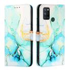 For Realme C17 / 7i PT003 Marble Pattern Flip Leather Phone Case(Green) - 3