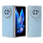 For vivo X Fold3 ABEEL Genuine Leather Elegant Frosted Transparent Edge Phone Case(Sky Blue) - 1