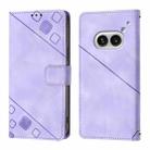 For Nothing Phone 2a Skin-feel Embossed Leather Phone Case(Light Purple) - 1