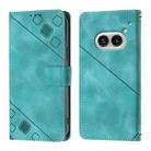 For Nothing Phone 2a Skin-feel Embossed Leather Phone Case(Green) - 1