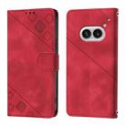 For Nothing Phone 2a Skin-feel Embossed Leather Phone Case(Red) - 1