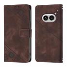 For Nothing Phone 2a Skin-feel Embossed Leather Phone Case(Brown) - 1