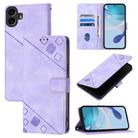 For Nothing CMF Phone 1 Skin-feel Embossed Leather Phone Case(Light Purple) - 1