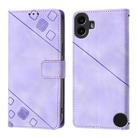 For Nothing CMF Phone 1 Skin-feel Embossed Leather Phone Case(Light Purple) - 3