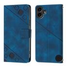 For Nothing CMF Phone 1 Skin-feel Embossed Leather Phone Case(Blue) - 3