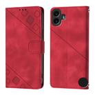 For Nothing CMF Phone 1 Skin-feel Embossed Leather Phone Case(Red) - 3