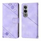 For OnePlus Nord CE4 Skin-feel Embossed Leather Phone Case(Light Purple) - 1