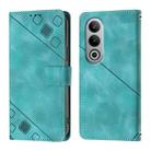 For OnePlus Nord CE4 Skin-feel Embossed Leather Phone Case(Green) - 1