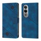 For OnePlus Nord CE4 Skin-feel Embossed Leather Phone Case(Blue) - 1