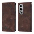 For OnePlus Nord CE4 Skin-feel Embossed Leather Phone Case(Brown) - 1