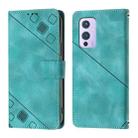 For OnePlus 9 Skin-feel Embossed Leather Phone Case(Green) - 2