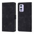 For OnePlus 9 Skin-feel Embossed Leather Phone Case(Black) - 2