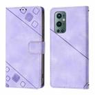 For OnePlus 9 Pro Skin-feel Embossed Leather Phone Case(Light Purple) - 2