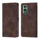 For OnePlus 9 Pro Skin-feel Embossed Leather Phone Case(Brown) - 2