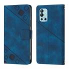 For OnePlus 9R / 8T Skin-feel Embossed Leather Phone Case(Blue) - 2